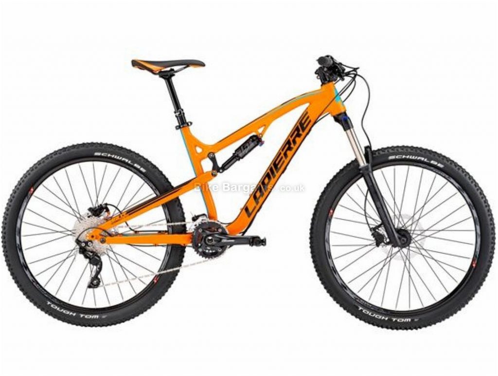 orange full suspension mountain bike