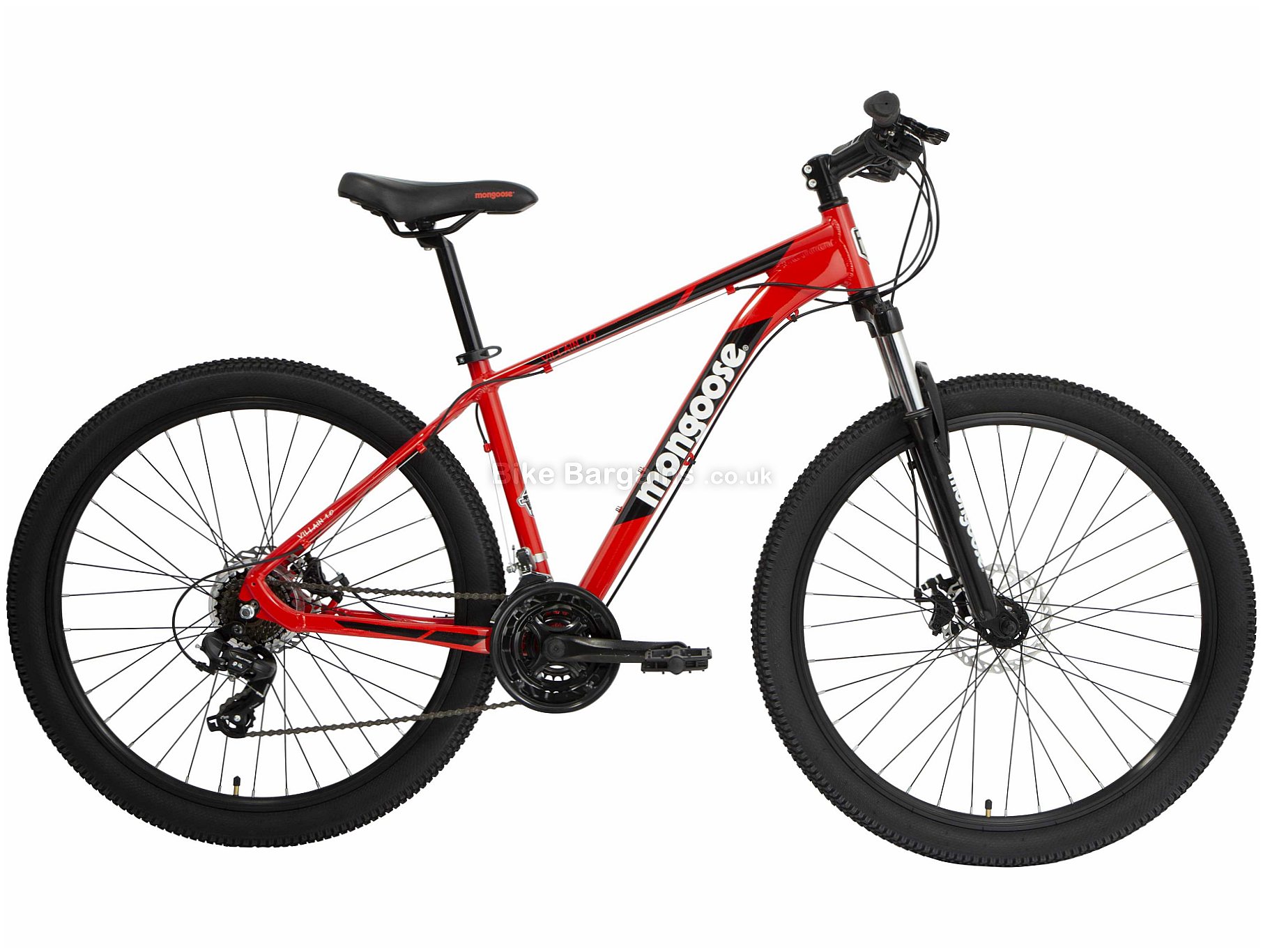 mongoose black and red mountain bike