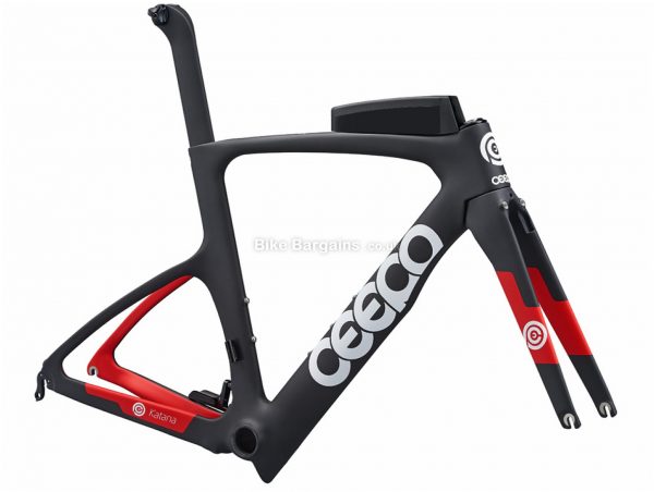 Ceepo Katana Carbon Triathlon Frame S, Black, Red, 700c, Carbon Frame, Caliper Brakes, 1.08kg