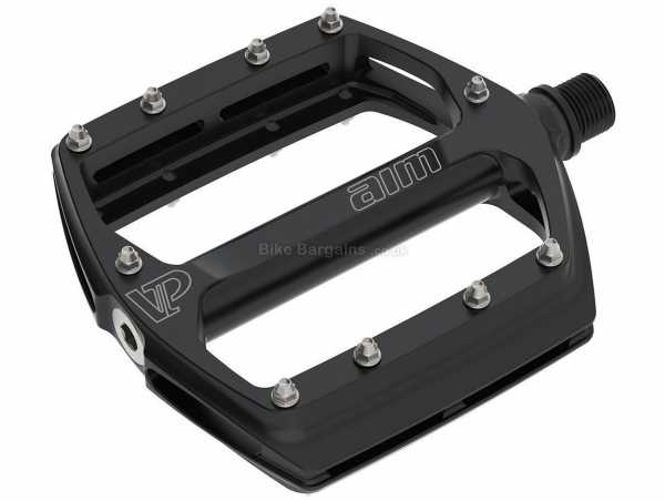 VP Components VP-503 AIM Pedals Flat MTB Pedals, weighs 425g, 9/16", Black, Silver, made from Alloy & Steel